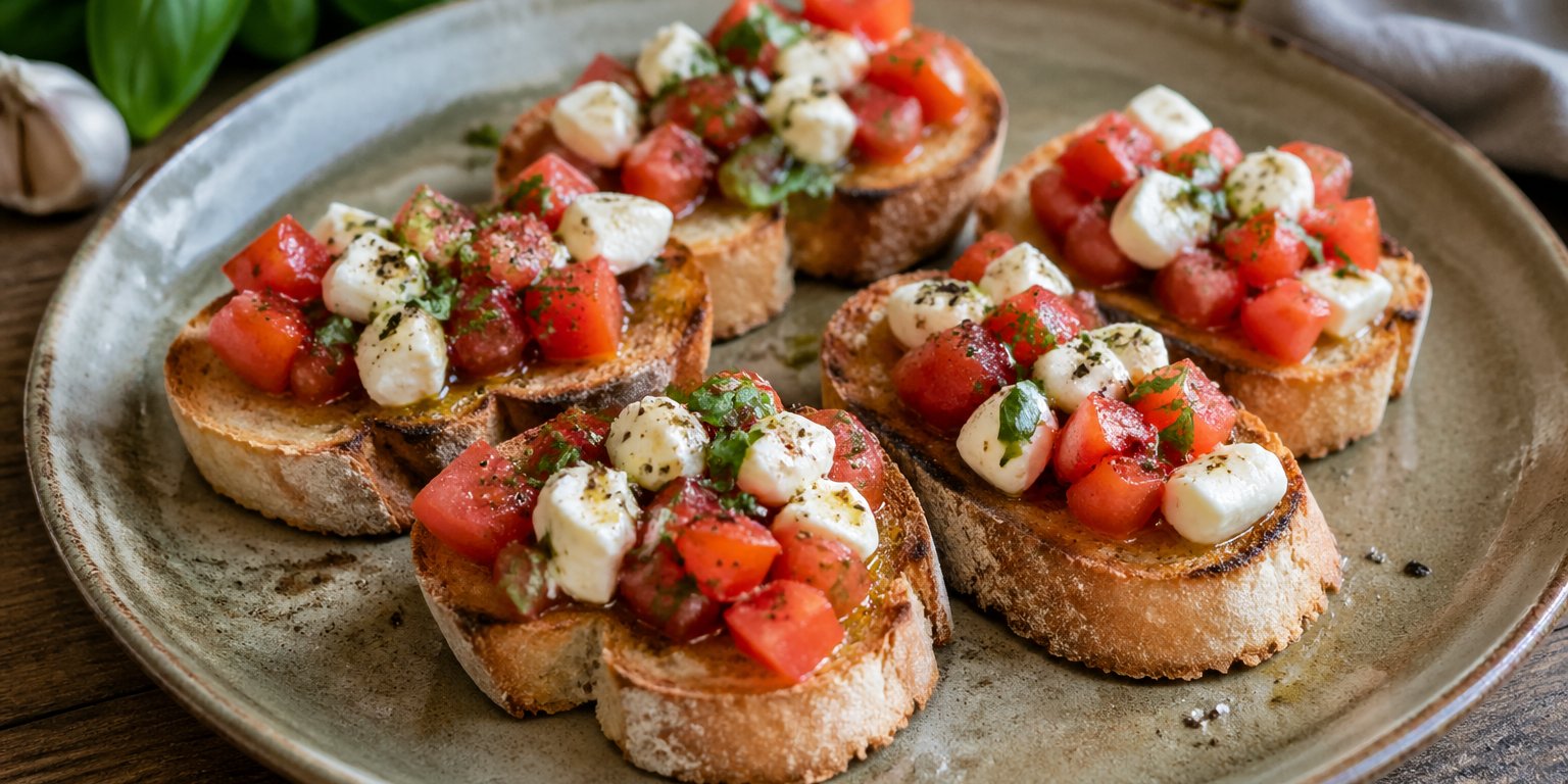 Bruschetta mit Tomate und Mozzarella