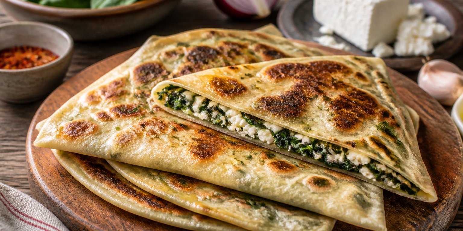 Gözleme mit Spinat und Feta